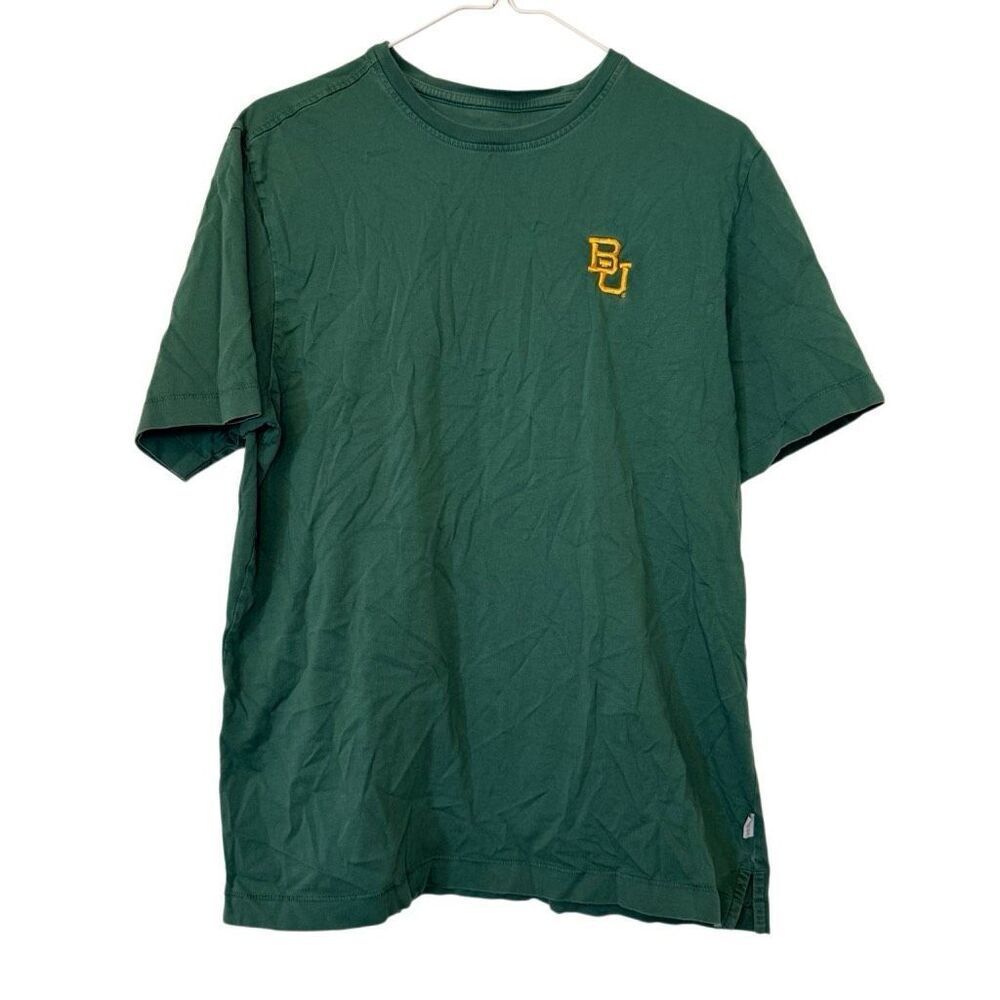 Tommy Bahama Baylor University Bear Crew Neck Pima Cotton Green T-Shirt Sz Small